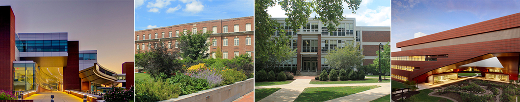 Four buildings that house the School of EECS: IST Building, Electrical Engineering West, Electrical Engineering East, and Millennium Science Complex