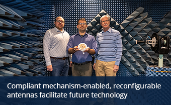 Compliant mechanism-enabled, reconfigurable antennas facilitate future technology