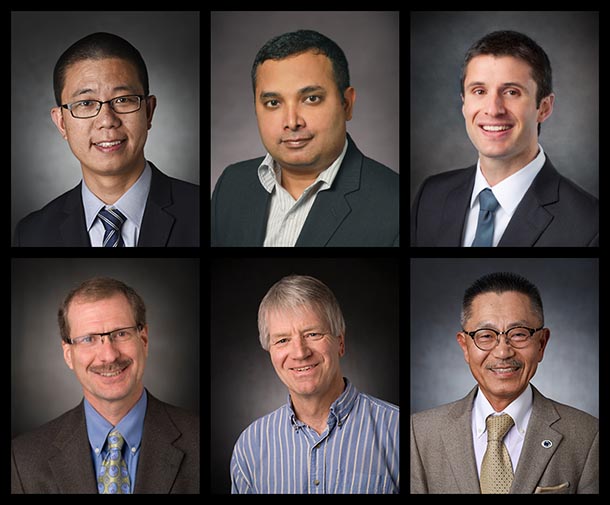 six headshots of electrical engineering professors